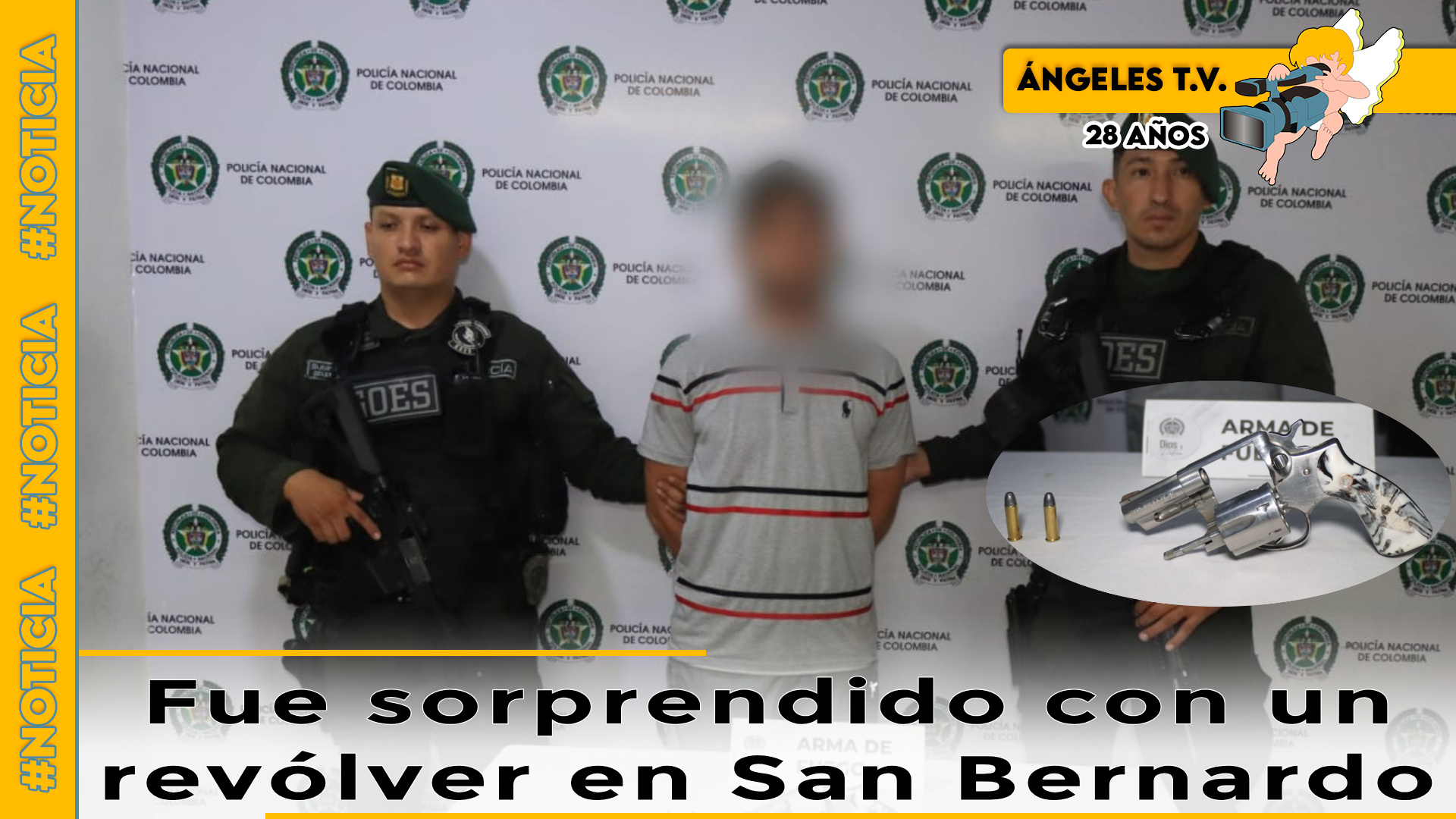 Fue sorprendido con un revólver en San Bernardo - Angeles Television